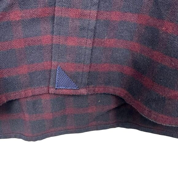 UNTUCKit Rully Flannel Shirt Plaid Long Sleeve 41274 Mens Size 2XL Dark Red Navy - Picture 5 of 7
